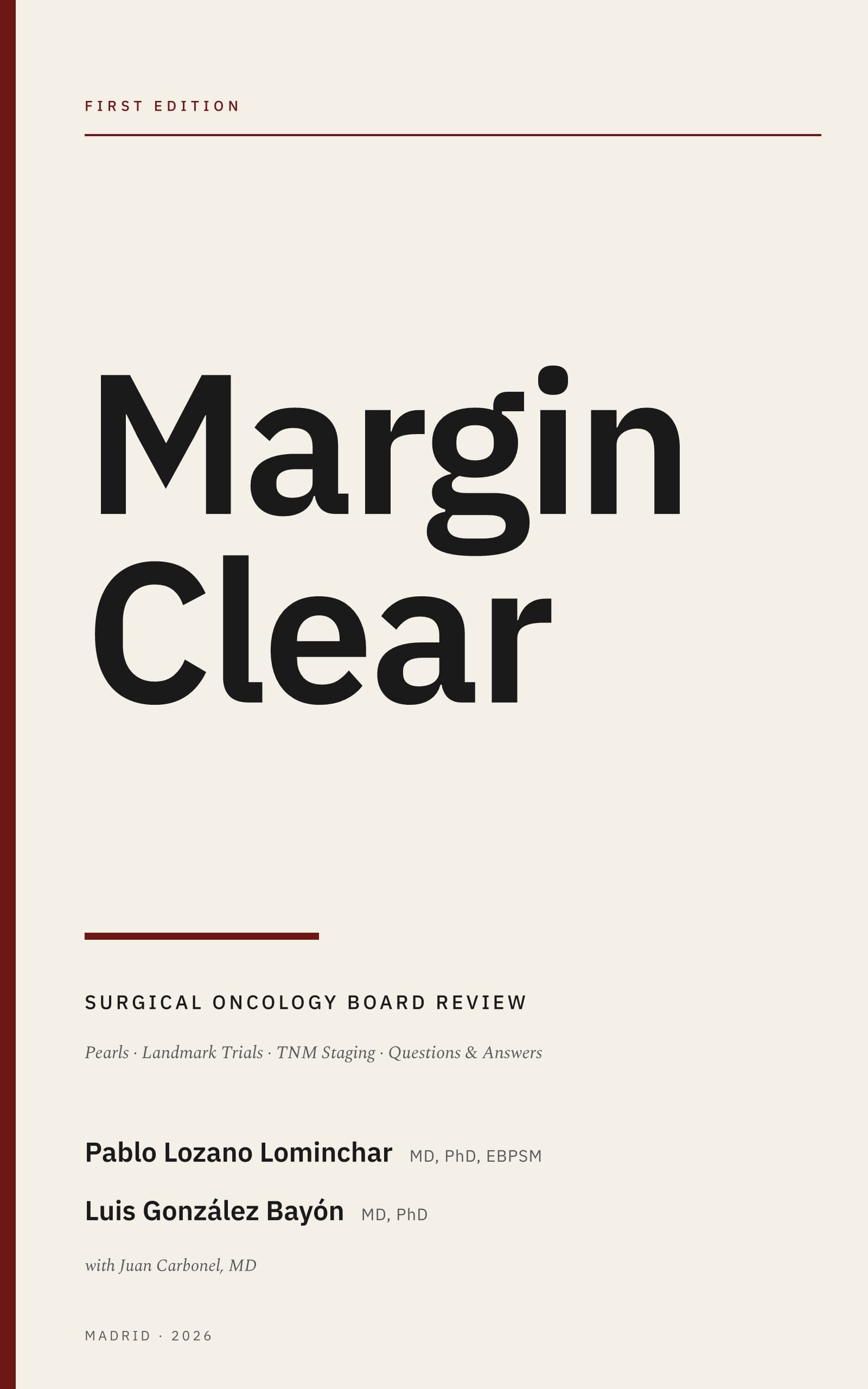 Cover of Margin Clear — Surgical Oncology Board Review, first edition